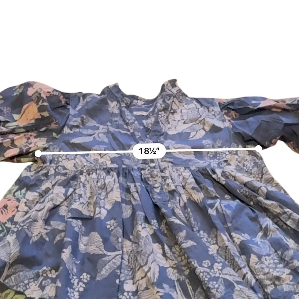 Free People We‎ The Free Cosette Pullover Top Women's XS Chambray Floral Boho